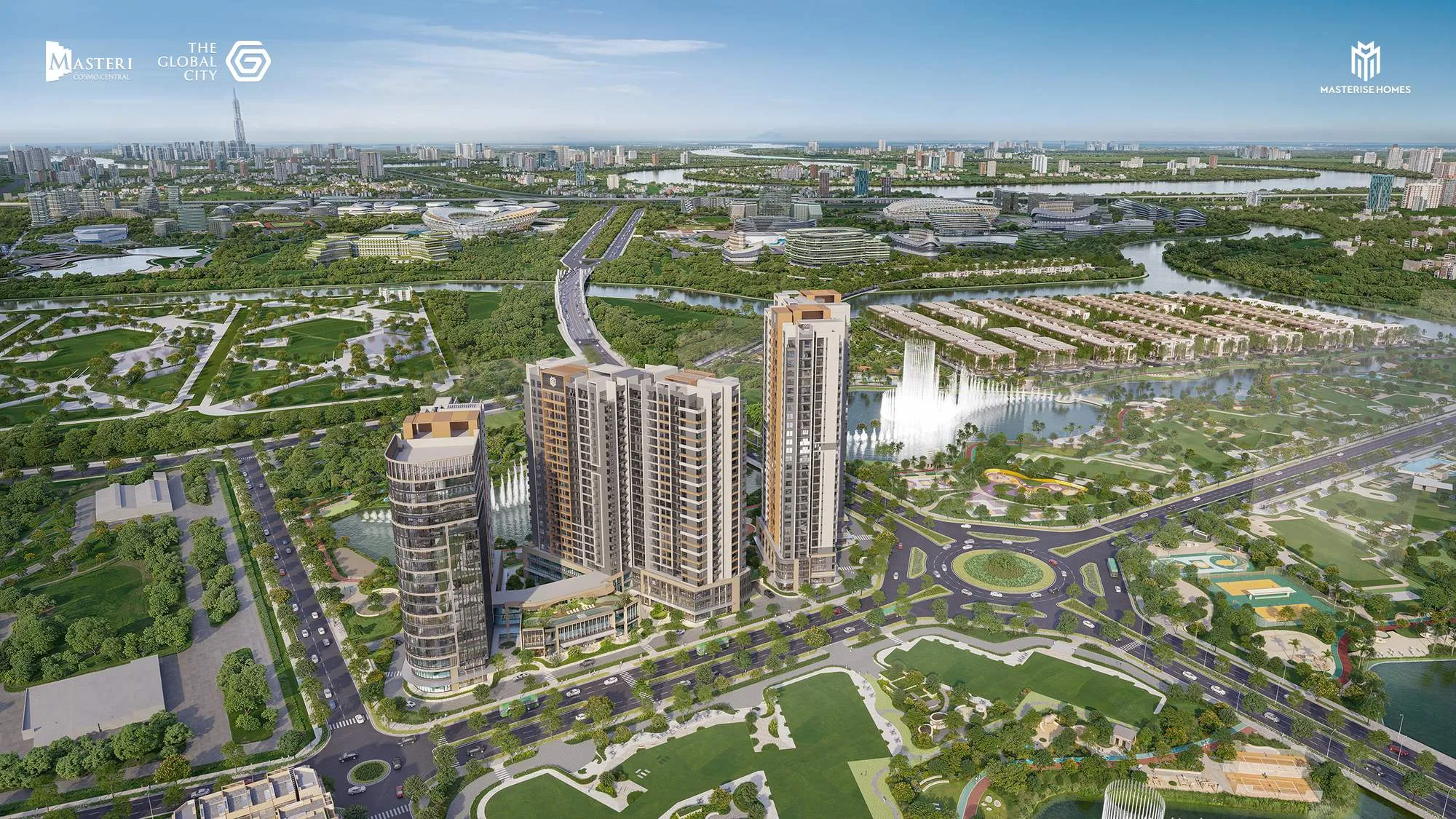 Toàn cảnh The Global City với Masteri Cosmo Central ở trung tâm